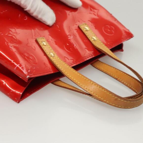 LOUIS VUITTON Monogram Vernis Reade PM Hand Bag Red Rouge M91088 - Picture 6 of 13